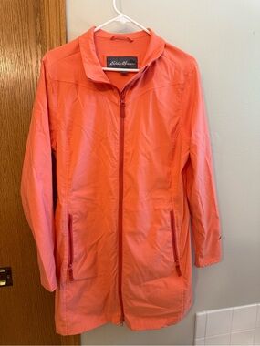 Eddie Bauer Coral light Raincoat Sz L